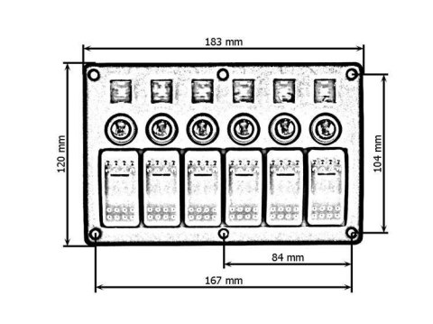 Przełącznik ON-OFFx6,BA 3x5A 2x10A 1x15A