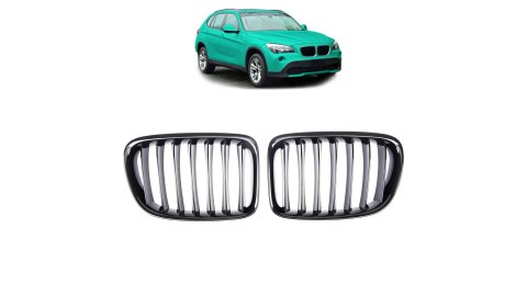 Grill sportowy pojedyncze żeberka Gloss Czarny BMW X1 E84 2009-2015