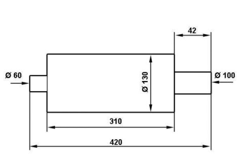 Tłumik Końcowy TurboWorks 100mm wejście 60mm