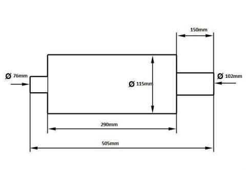 Tłumik Końcowy TurboWorks 100mm wejście 76mm