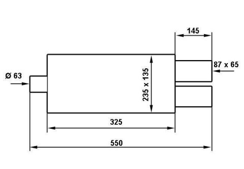 Tłumik Końcowy TurboWorks 2x65x86mm wejście 63,5mm