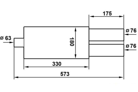 Tłumik Końcowy TurboWorks 2x76mm wejście 63,5mm