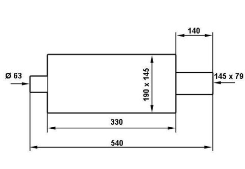 Tłumik Końcowy TurboWorks 80x145mm wejście 63,5mm