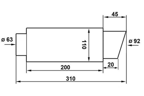 Tłumik Końcowy TurboWorks 90mm wejście 63,5mm