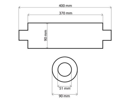 Tłumik Środkowy 51 mm TurboWorks RS 304SS 370mm