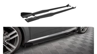 Dokładki Progów Street Pro + Flaps Audi TT S / S-Line 8S Black + Gloss Flaps