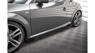 Dokładki Progów Street Pro + Flaps Audi TT S / S-Line 8S Black + Gloss Flaps