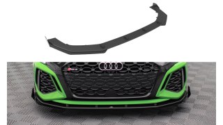 Splitter Przedni Street Pro v.1 + Flaps Audi RS3 8Y Black-Red + Gloss Flaps