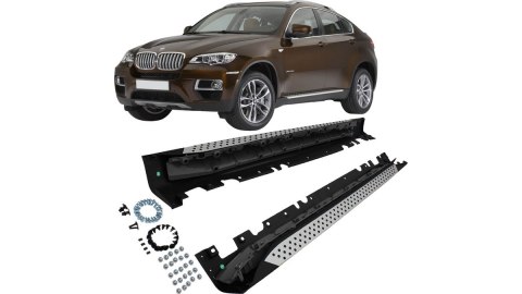 Stopnie boczne z aluminium BMW X6 E71 E72 2007-2014 USZKODZONE