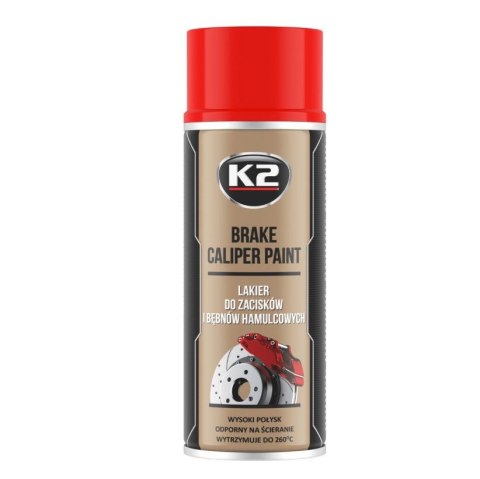 K2 Brake Caliper Spray Czerwony 400 ml - LAKIER DO ZACISKÓW I BĘBNÓW HAMULCOWYCH