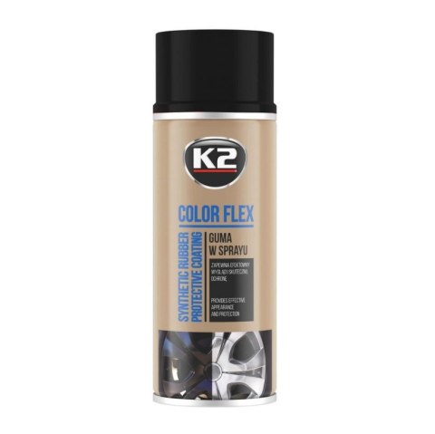 K2 Color Flex Czarny Połysk 400 ml L343CP - GUMA W SPRAYU