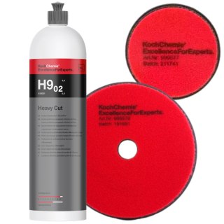 Koch Chemie Zestaw do polerowania Pasta polerska H9.02 1L + pady heavy cut 76mm i 126mm