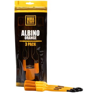 WORK STUFF PĘDZLE ALBINO ORANGE 3-PACK - Zestaw pędzelków detailingowych 3szt