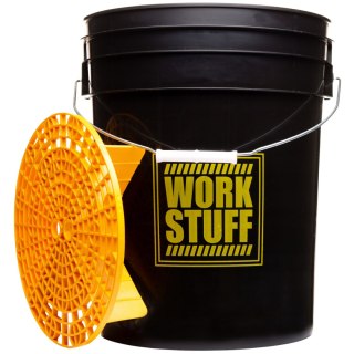 WORK STUFF Detailing Bucket Black - RINSE + separator żółty wiadro