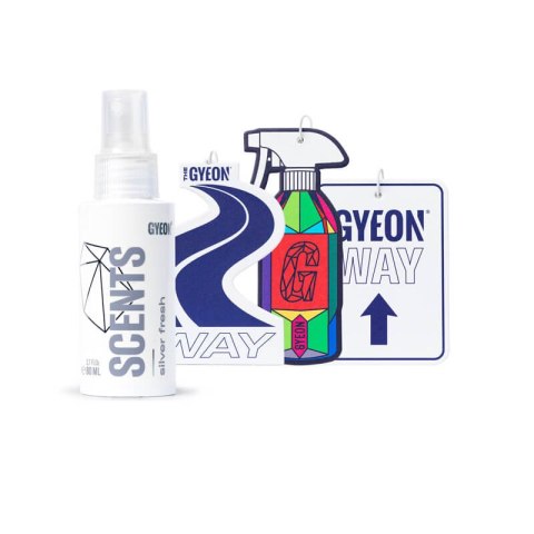 GYEON Q2M SCENTS SILVER FRESH 80ML - INTENSYWNY ZAPACH SAMOCHODOWY + ZAWIESZKA x3