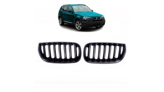 Grill BMW X3 E83 pojedyncze żeberka Matt Black