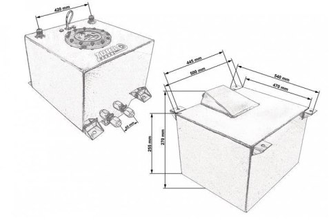 Zbiornik paliwa TurboWorks 60L z czujnikiem Srebrny