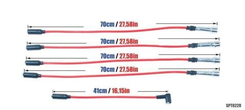 Przewody zapłonowe PowerTEC AUDI A6 COUPE CABRIOLET 1.8-2.8L 89-00 Czerwone