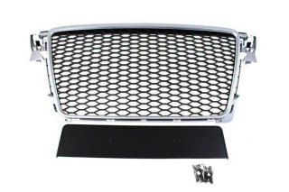 Grill Audi A4 B8 RS-Style Silver-Black 08-12 PDC