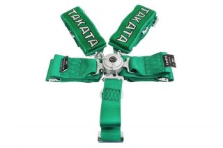 Pasy sportowe 5p 3" Zielone Takata Replica harness