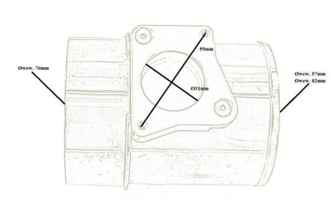 Adapter przepływomierza Rura 80mm Lancer Evo X