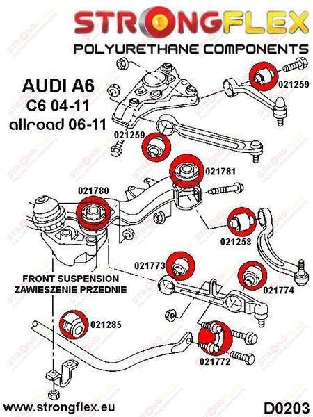 Tuleja wahacza przedniego dolnego tylnego SPORT