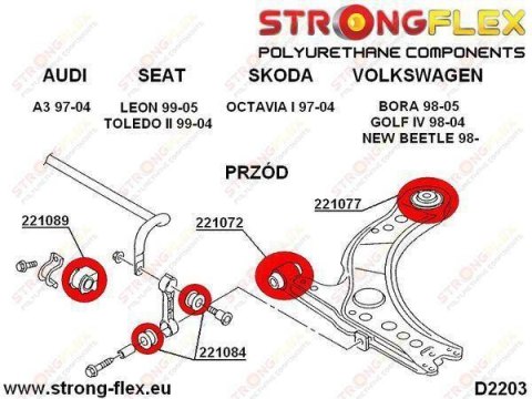 Tuleja wahacza przedniego przednia 30mm SPORT