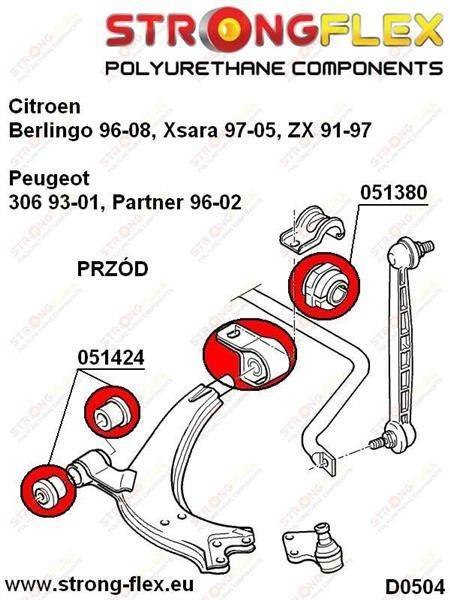 Tuleja wahacza przedniego przednia