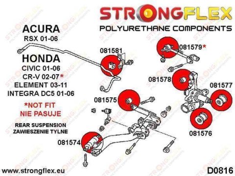 Tuleja wahacza tylnego dolnego przednia SPORT