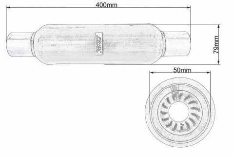 Tłumik środkowy fi 50 AWG