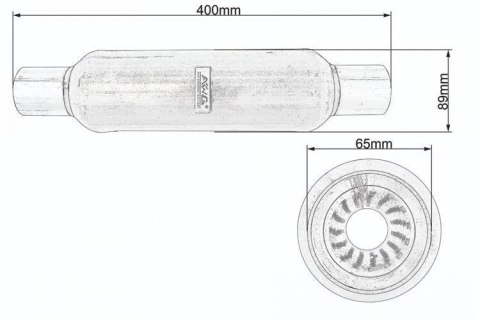 Tłumik środkowy fi 65 AWG