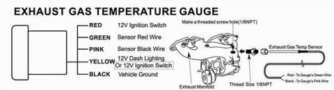 Zegar ADDCO 52mm - Exhaust Temperature Zegar ADDCO 52mm - Exhaust Temperature