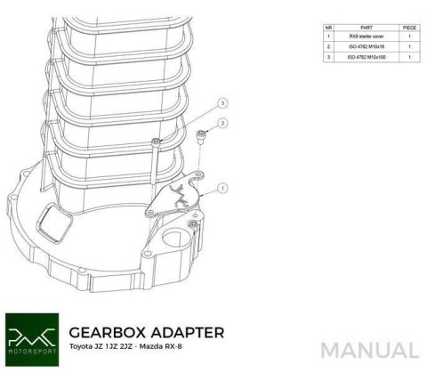 Adapter skrzyni biegów Toyota JZ 1JZ 2JZ - Mazda RX-8