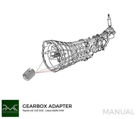 Adapter skrzyni biegów Toyota / Lexus V8 UZ 1UZ 3UZ - Toyota Altezza / Lexus IS200 J160 Aisin AZ6 (first gen.)