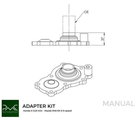 Koło zamachowe do konwersji Honda K K20 K24 - Mazda RX-8 6-biegów - 240mm / 9.45" (F)