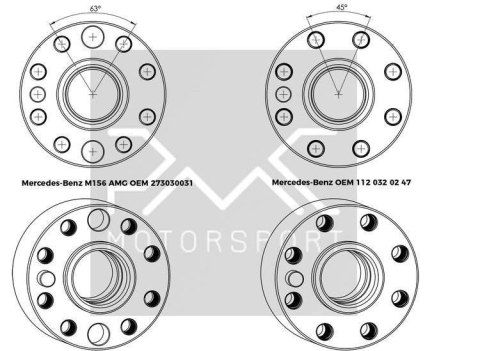 Koło zamachowe do konwersji Mercedes-Benz M113 M156 AMG - BMW M57N M57N2 GS6-53DZ HGU HGK / N54 GS6-53BZ 184mm 7.25" (P)