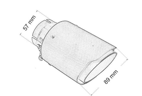 Końcówka tłumika 89mm wejście 57mm Carbon M