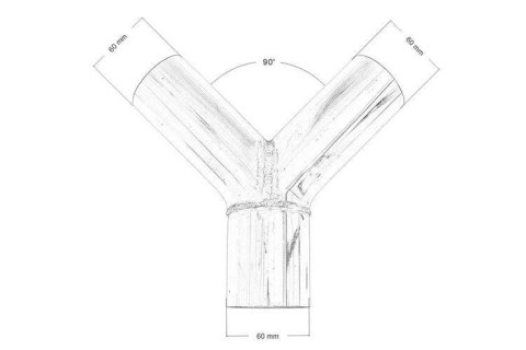 Trójnik wydechu 90st 60/60mm 304SS Trójnik wydechu 90st 60/60mm 304SS