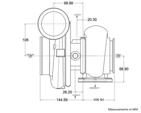 Gorąca strona turbiny AR 1.44 Garrett GTX4202R