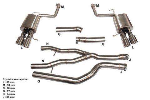 Układ wydechowy CatBack BMW F18 F10 520/525/528/535 2.0T/3.0T 10-16 Aktywny