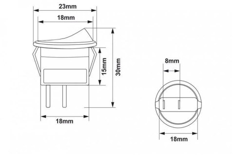 Włącznik Round Mini ON-OFF 2PIN