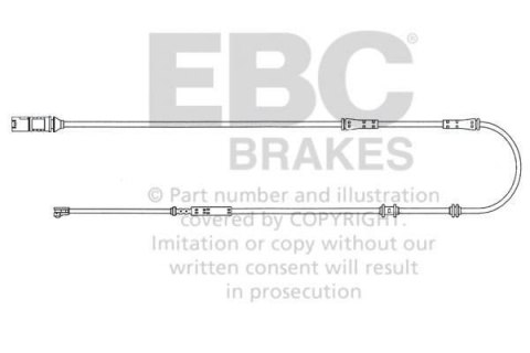 EFA129 - Czujnik zużycia klocków hamulcowych EBC Brakes BMW | 7 Series (F01)(730) | 7 Series (F01)(740) | 7 Series (F01)(750) |