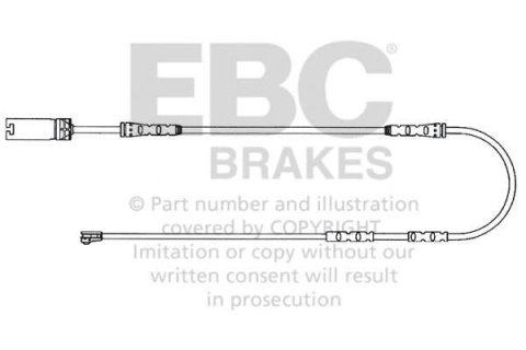 EFA138 - Czujnik zużycia klocków hamulcowych EBC Brakes BMW | 1 Series (E82 Coupe)(135) | 1 Series (E88 Convertible)(123) | 1 Se