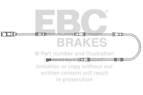 EFA159 - Czujnik zużycia klocków hamulcowych EBC Brakes BMW | 5 Series (F10)(518) | 5 Series (F10)(520) | 5 Series (F10)(523) |