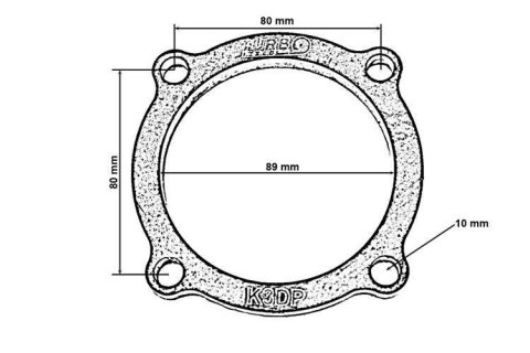 Flansza downpipe K03