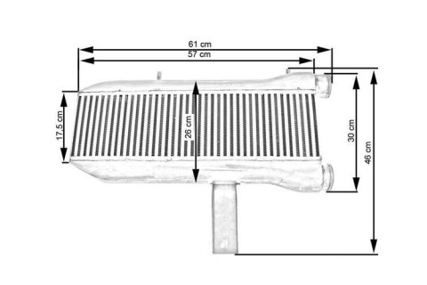 Intercooler TurboWorks 575x160x75 jednostronny