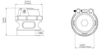 Blow Off Turbosmart GenV Race Port BOV 50 mm 7psi Czarny