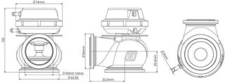 Turbosmart Wastegate 45mm 1.0 Bar Hyper-Gate Czerwony V-Band zewnętrzny