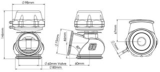 Turbosmart Wastegate 60mm 1.0 Bar Power-Gate Czerwony zewnętrzny