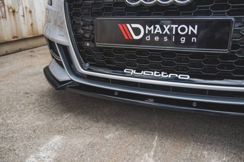 Splitter Przedni v.3 Audi S3 / A3 S-Line 8V FL Sedan - Gloss Black